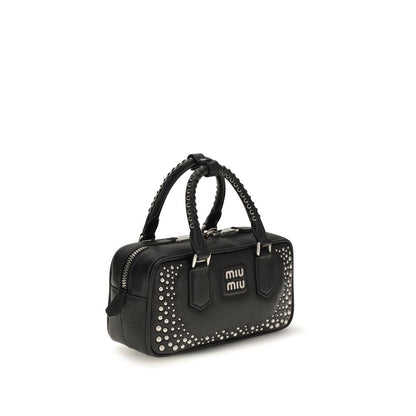 Miu Miu Black Calf Leather Bos Taurus Shoulder Bag