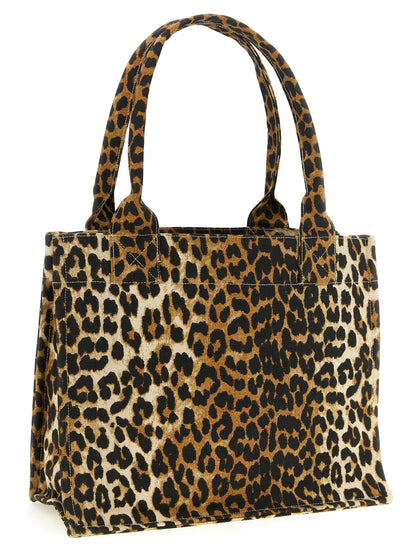 Ganni Brown Recycled Cotton Tote Bag