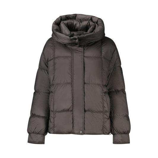 Hooded Overcoat by Pepe Jeans for women in polyester black presents a luxurious silhouette, showcasing a luxurious hooded neckline and sophisticated pockets & hooded for a premium, luxurious look.