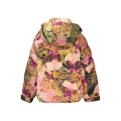 Desigual Women's Polyamide Hooded Windbreaker Jacket - Pink Patterned
