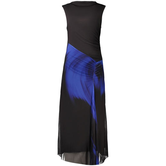 Dress by Desigual for women in stretch polyester black & patterned features an magnificent silhouette, artfully detailed with a magnificent crew neckline and sleeveless that flows into an magnificent long.