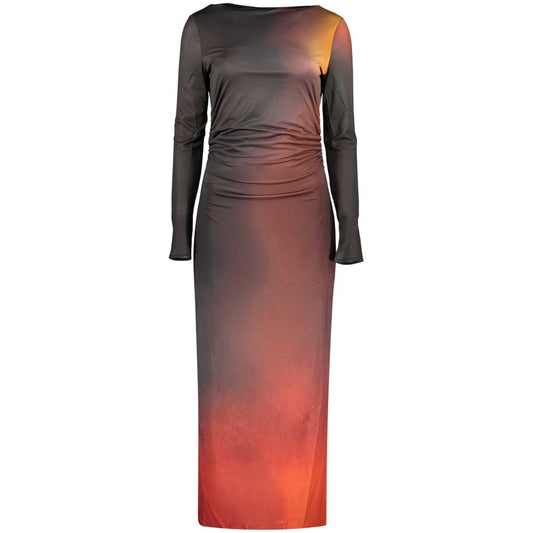 Dress by Desigual for women in stretch polyester black & patterned features an cute silhouette, detailed with a long-sleeve and crew neckline that elegantly flows into a cute long.