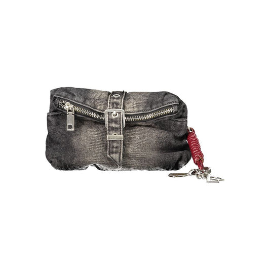 Micro Clutch Handbag by Desigual for women in lyocell & denim cotton black features an refined silhouette, showcasing a secure zipper & magnetic, ample internal-pockets, and versatile shoulder-strap & adjustable-strap for a sophisticated refined aesthetic.