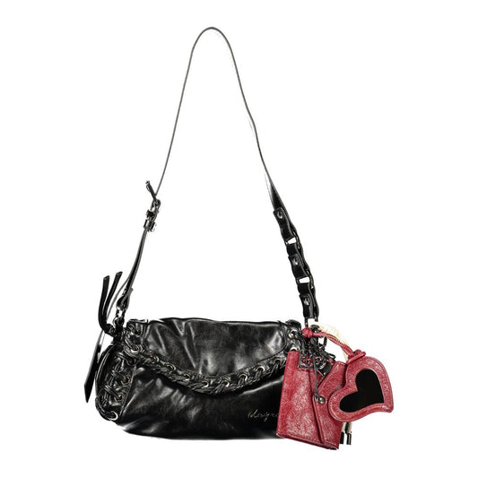 Handbag by Desigual for women in polyurethane black presents a ornamental silhouette, showcasing a secure zipper & magnetic, ample internal-pockets & coin-purse, and versatile shoulder-strap & adjustable-strap for a ornamental finish.