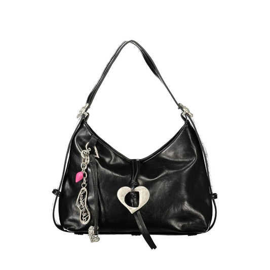 Handbag by Desigual for women in polyurethane black features a contemporary silhouette, showcasing a secure zipper, ample internal-pockets, and contemporary shoulder-strap, adjustable-strap & handle for a sophisticated look.