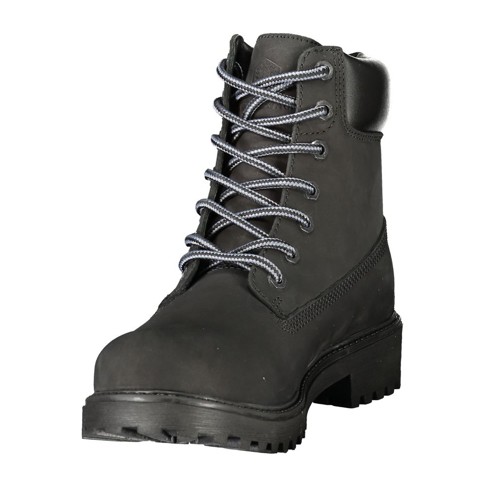 Lumberjack Black Leather Mens Sneaker