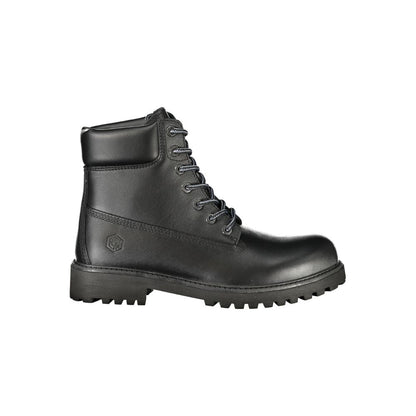 Lumberjack Black Leather Mens Sneaker