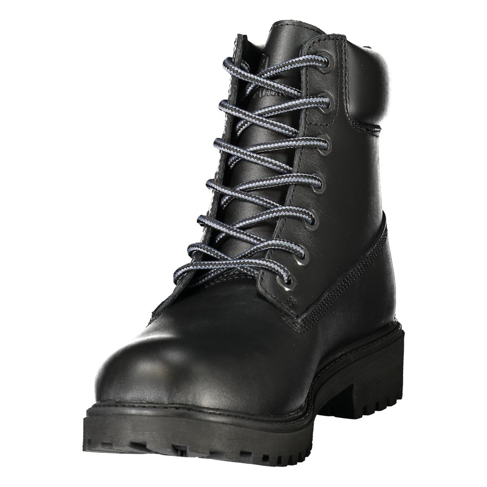 Lumberjack Black Leather Mens Sneaker
