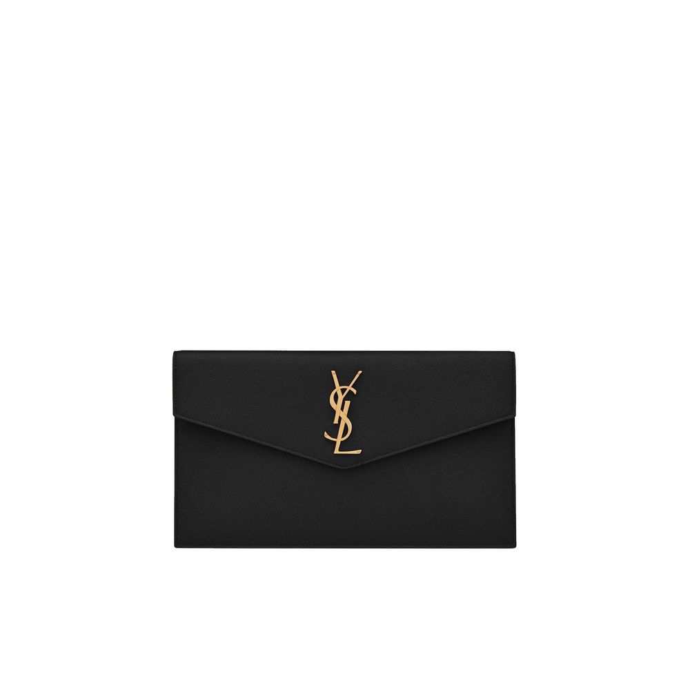 Saint Laurent Black Leather Clutch Bag