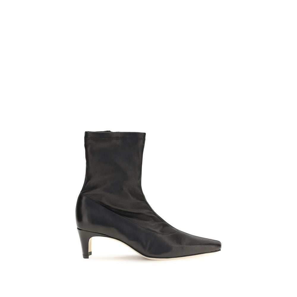 Staud Black Calf Leather Bos Taurus Ankle Boots
