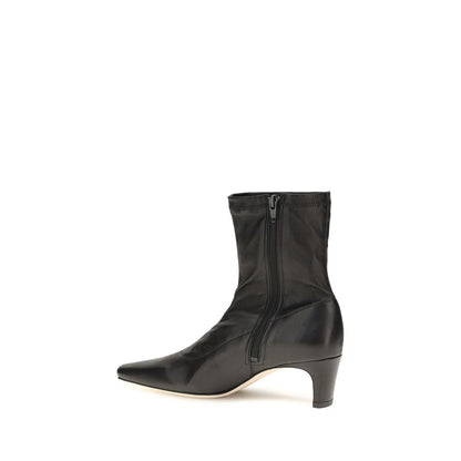 Staud Black Calf Leather Bos Taurus Ankle Boots
