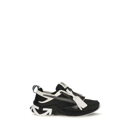 Athletic Sneakers by Off-White for men in polyester & rubber black, white & signature showcases a architectural silhouette, artfully capturing the essence of the Men's Athletic Polyester & Rubber Sneakers with its signature architectural athletic style construction.