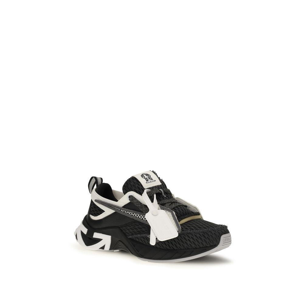Athletic Sneakers by Off-White for men in polyester & rubber black, white & signature features an exquisite silhouette, showcasing the premium athletic style of the Men's Athletic Polyester & Rubber Sneakers with an exquisite finish.
