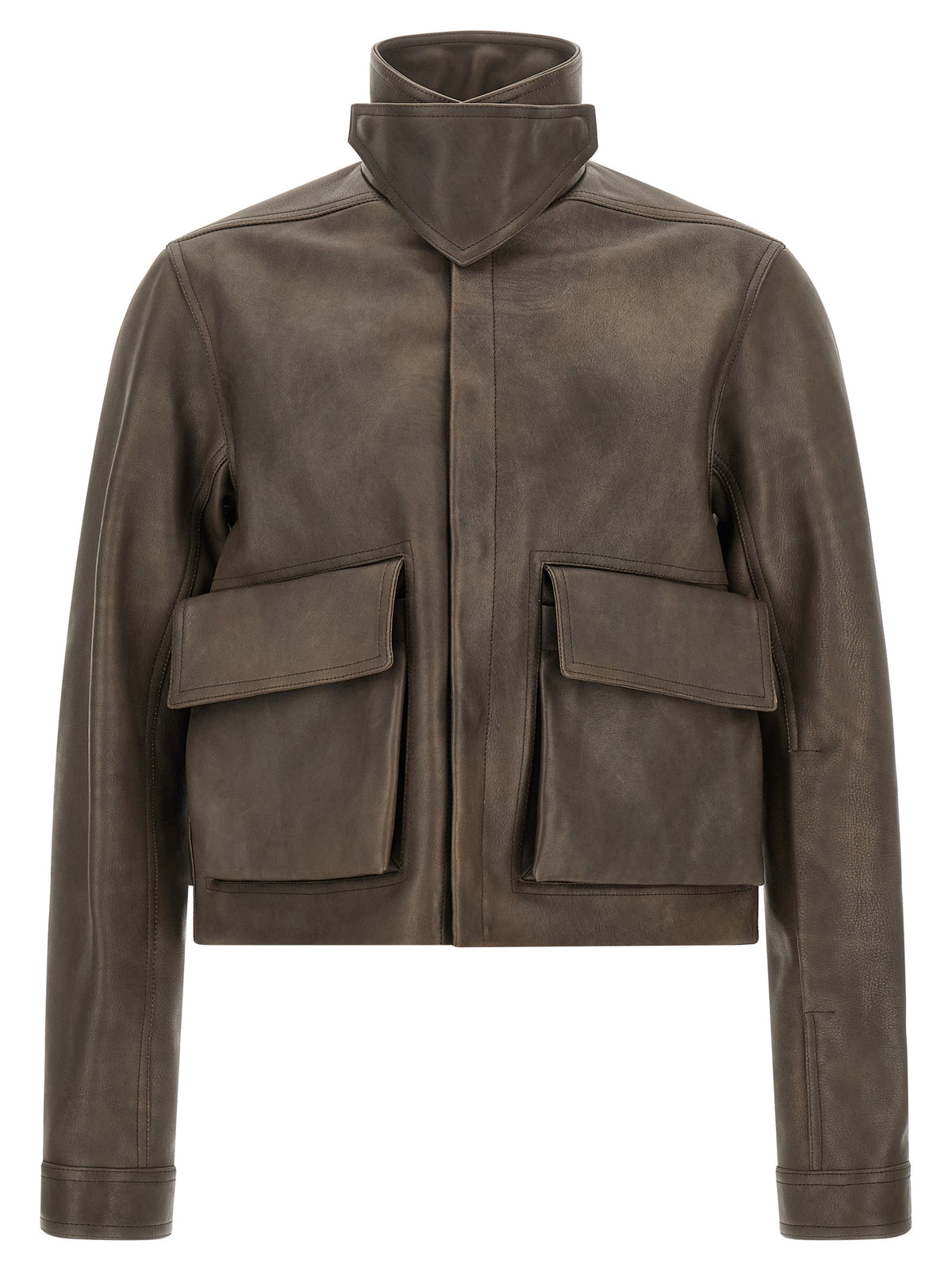 Rick Owens Brown Calfskin Leather Jacket