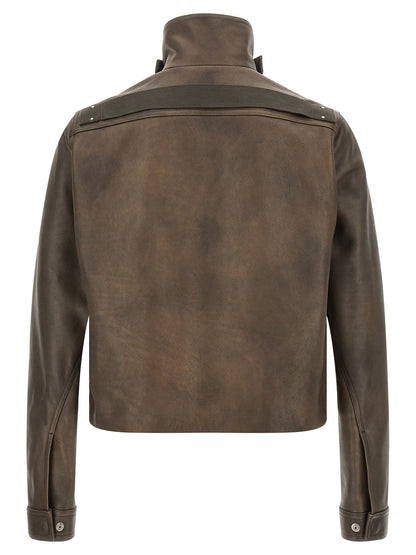Rick Owens Brown Calfskin Leather Jacket