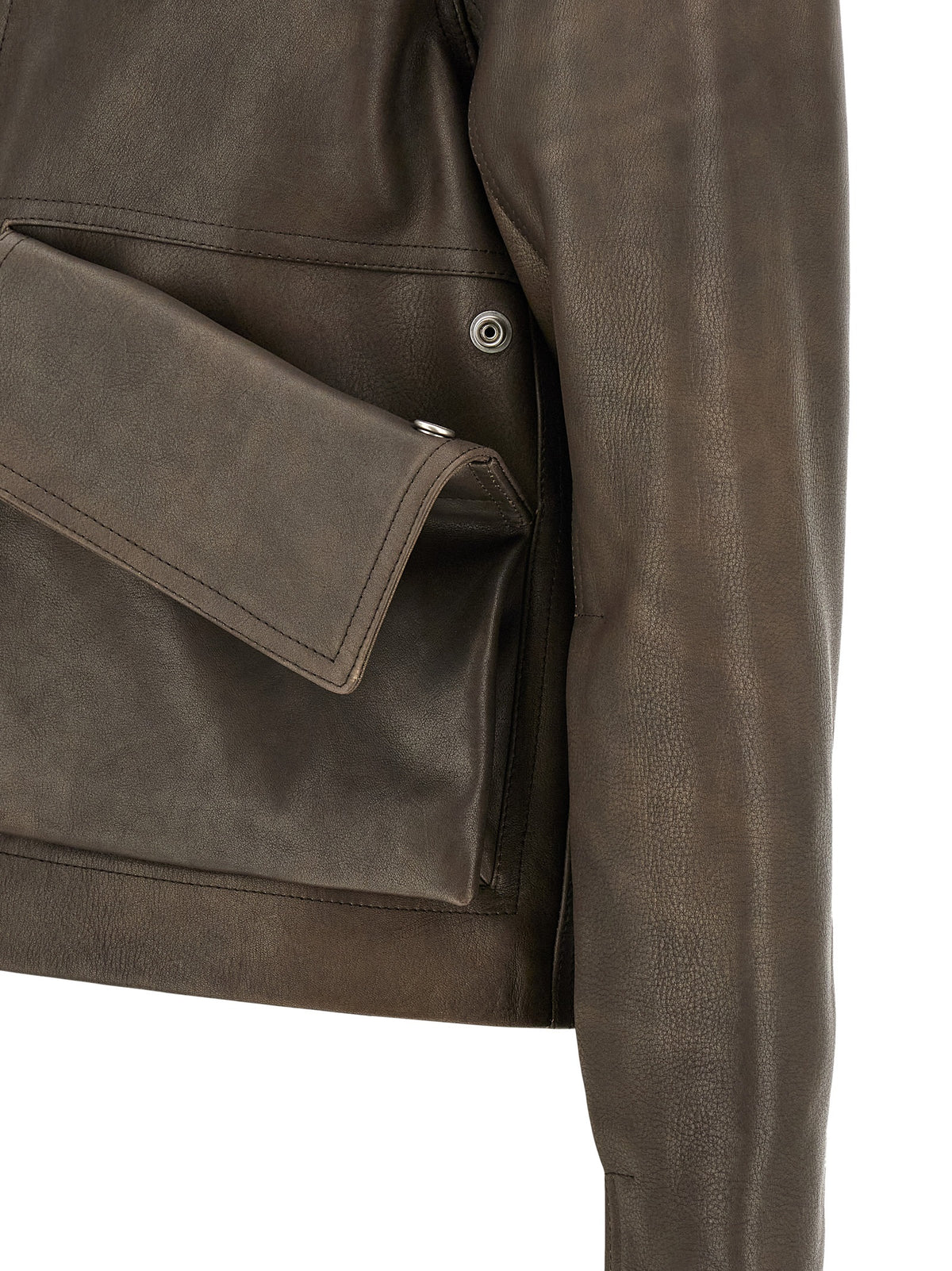 Rick Owens Brown Calfskin Leather Jacket