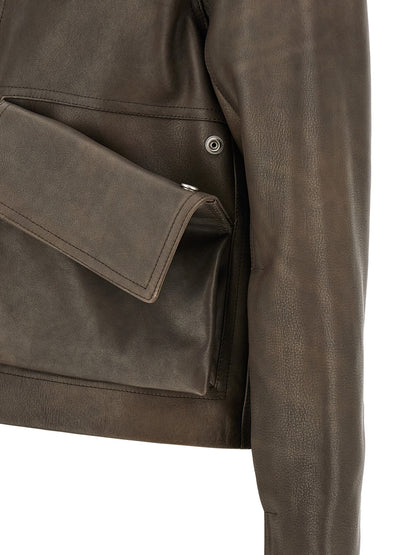 Rick Owens Brown Calfskin Leather Jacket