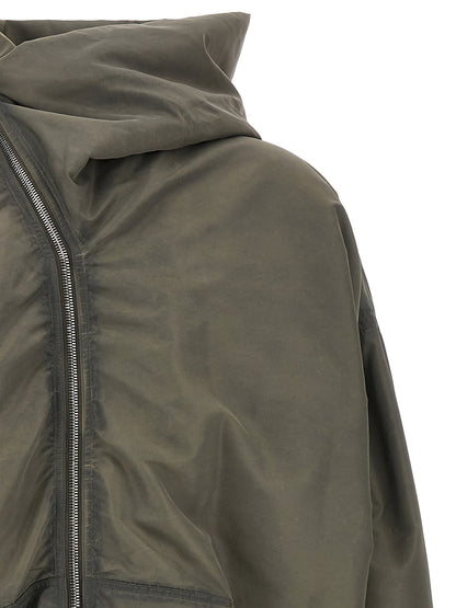 Rick Owens Gray Nylon Shell Jacket