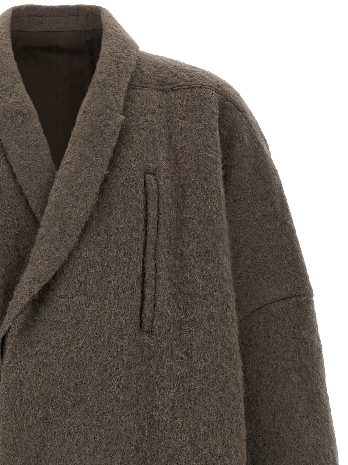 Rick Owens Gray Marabou Coat