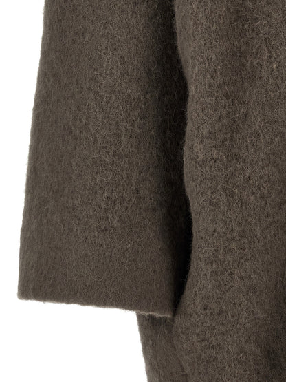 Rick Owens Gray Marabou Coat