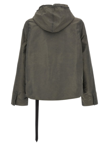 DRKSHDW Gray Nylon Full-Length Jacket