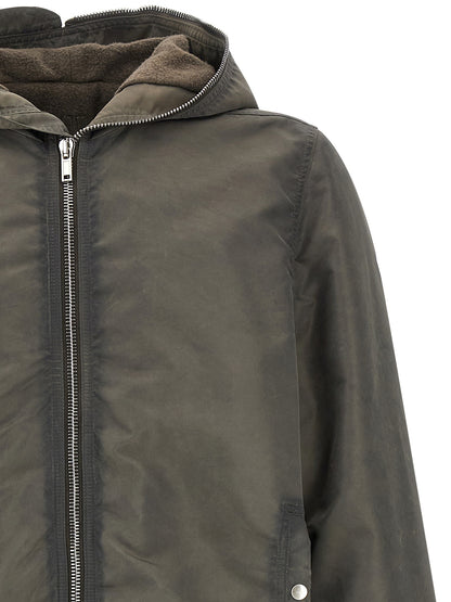 DRKSHDW Gray Nylon Full-Length Jacket