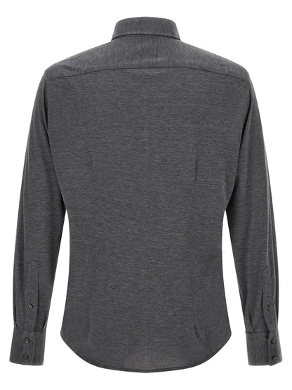 Brunello Cucinelli Gray Silk Blouse