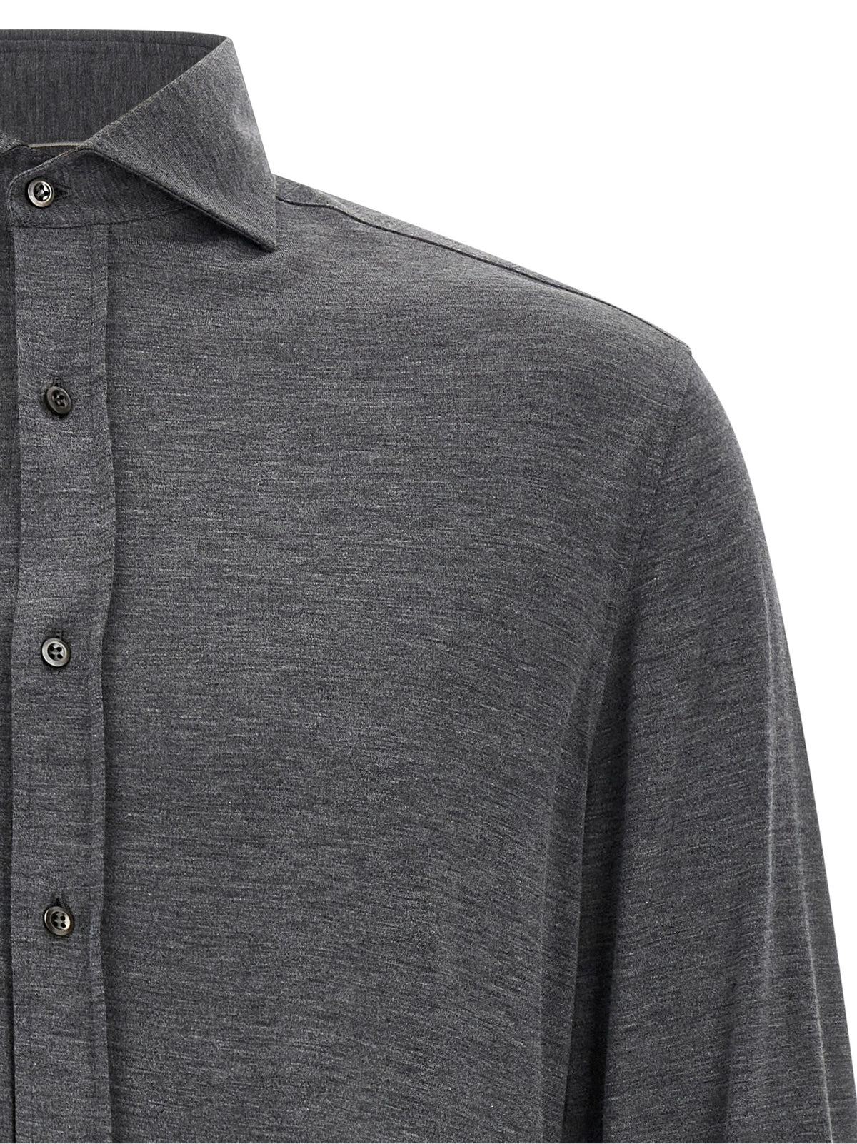 Brunello Cucinelli Gray Silk Blouse