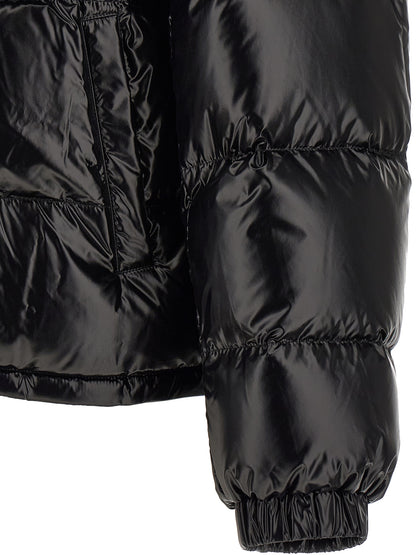 Versace Black Nylon Full-Length Jacket