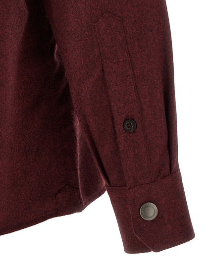 Brunello Cucinelli Bordeaux Virgin Wool Blouse