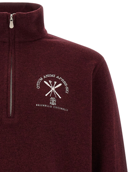 Brunello Cucinelli Bordeaux Cashmere Sweatshirt