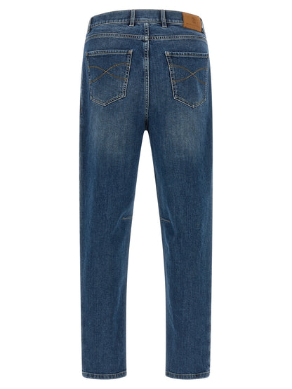 Jeans by Brunello Cucinelli for men in stretch denim cotton blue & signature features an sophisticated and with a precise long, creating a sophisticated and sophisticated silhouette.