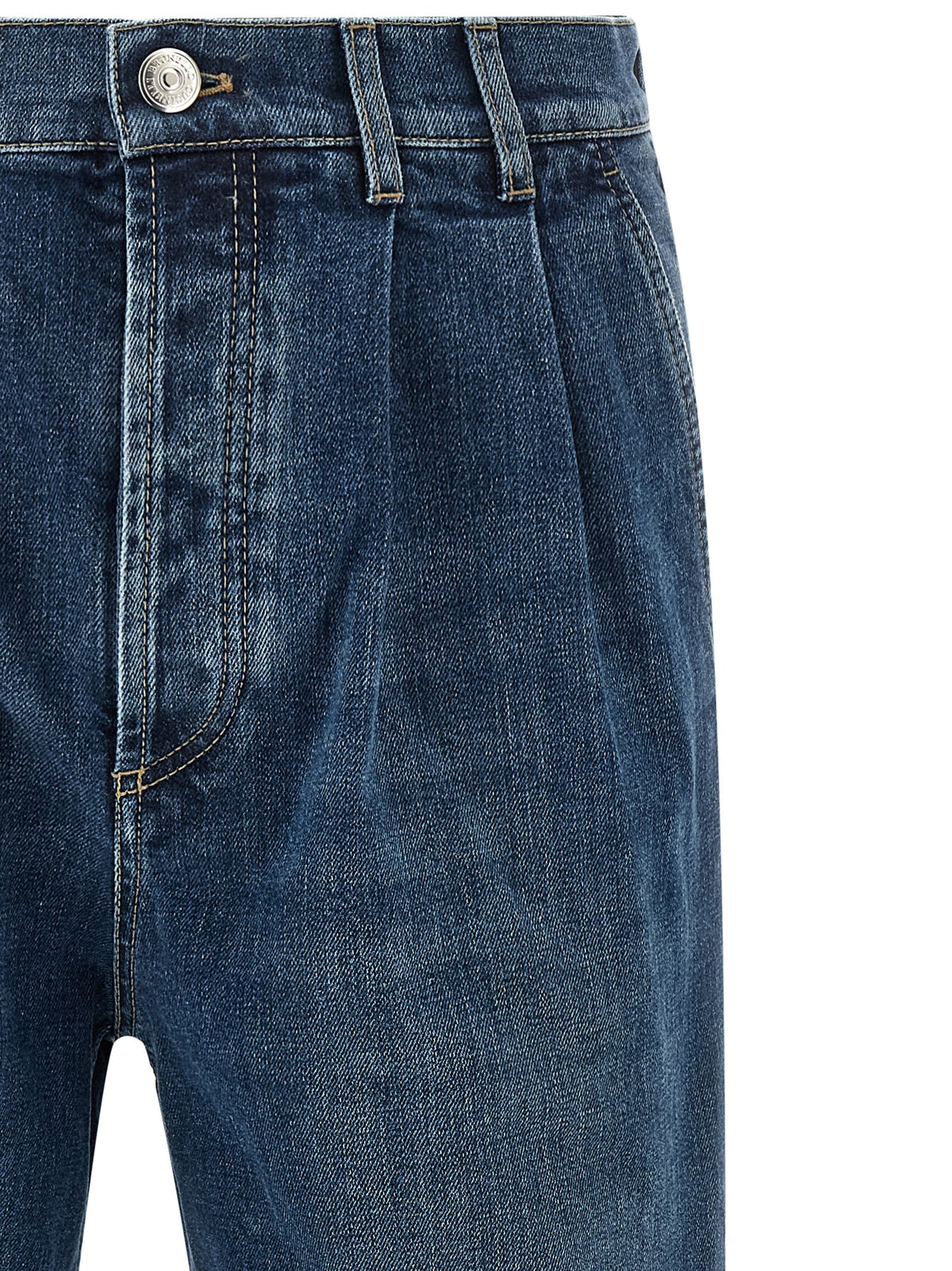 Jeans by Brunello Cucinelli for men in stretch denim cotton blue & signature features a refined silhouette with a refined , defined by a and a refined long for a refined finish.