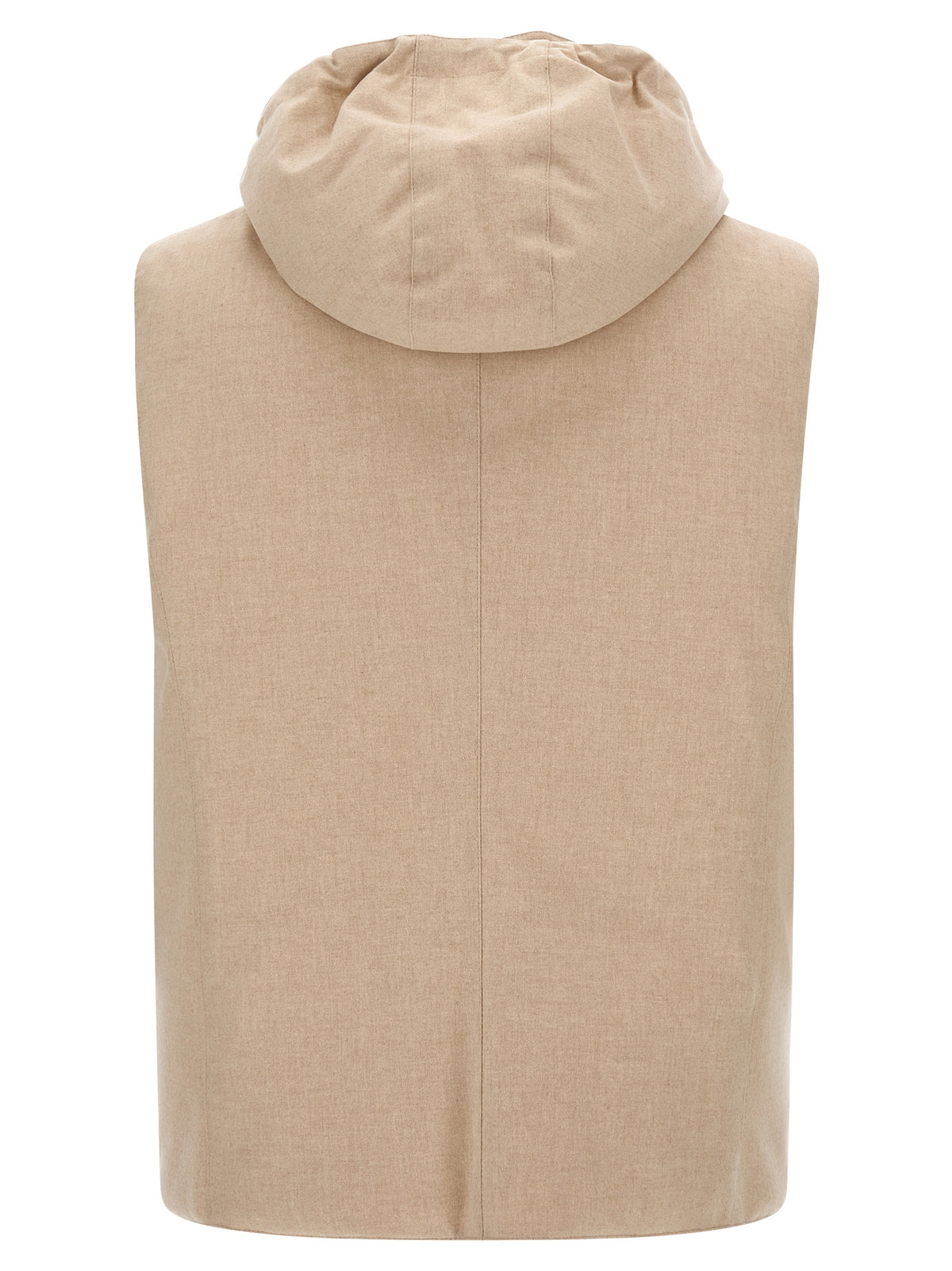 Brunello Cucinelli Beige Wool Sleeveless Jacket