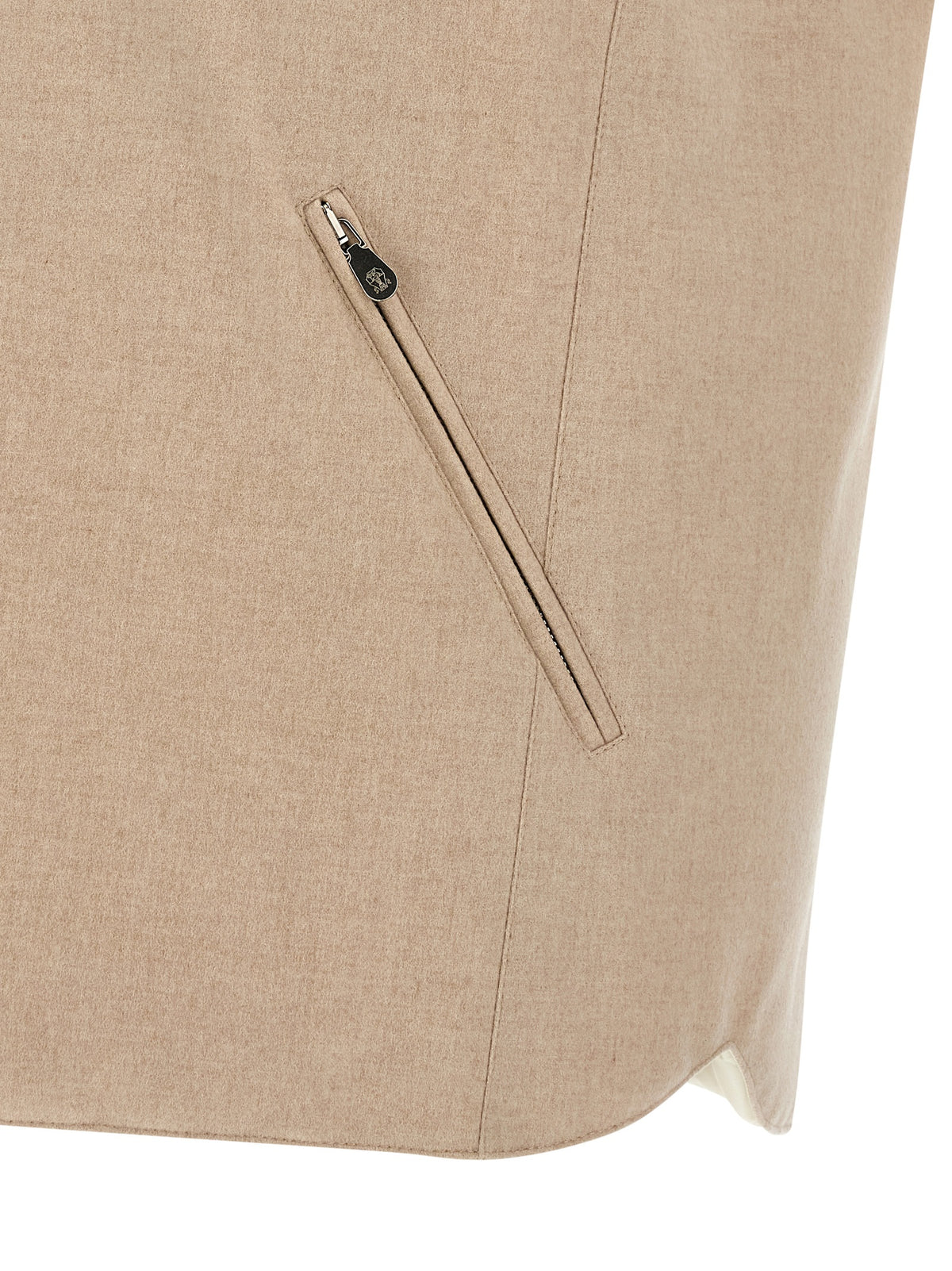 Brunello Cucinelli Beige Wool Sleeveless Jacket