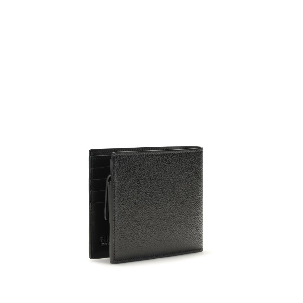 Fendi Black Calf Leather Bos Taurus Wallet