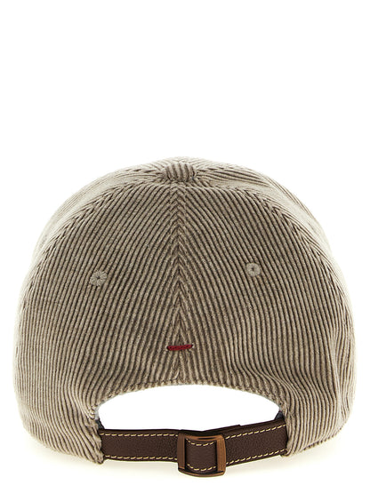 Brunello Cucinelli Gray Cotton Cap (Baseball Hat)