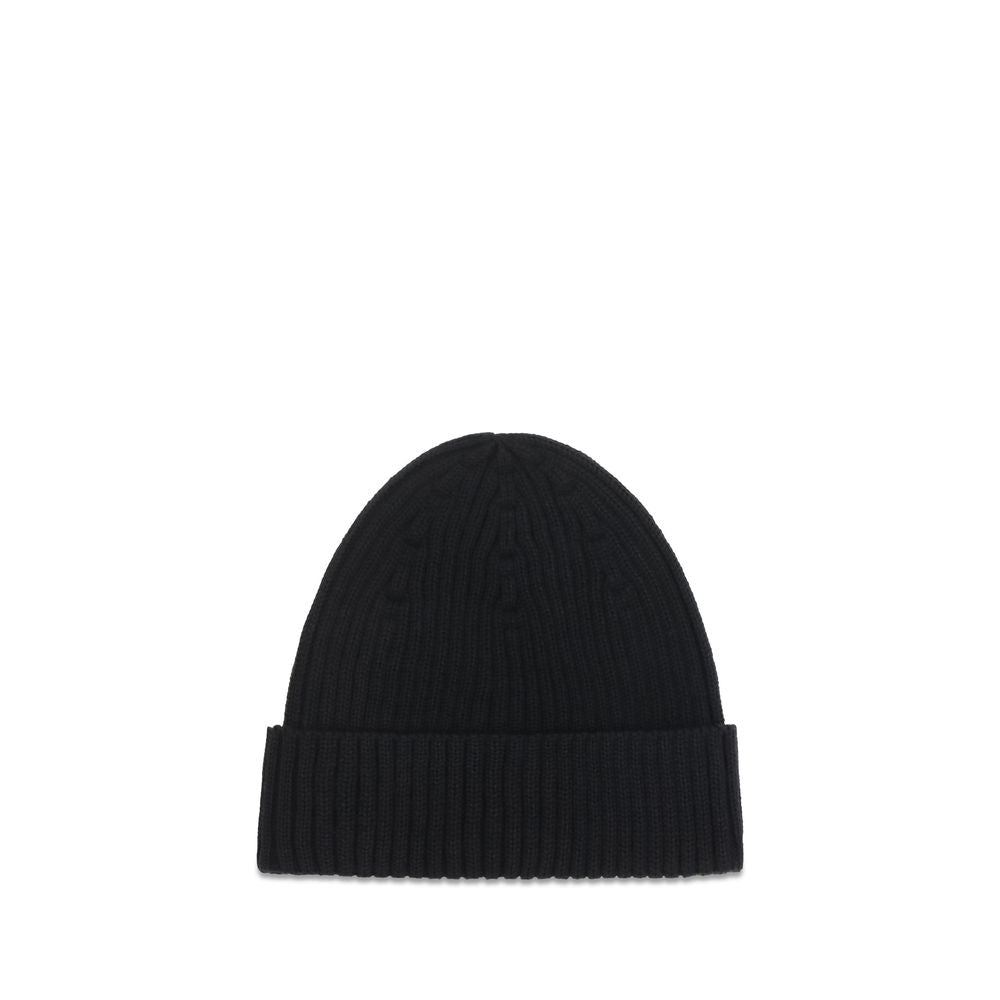 Maison Kitsuné Black Wool Oves Aries Beanie
