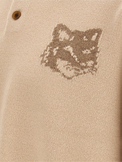 Maison Kitsuné Beige Wool Cardigan