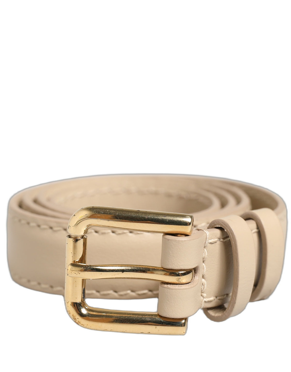 Dolce & Gabbana Embossed Leather Keychain - Beige Gold