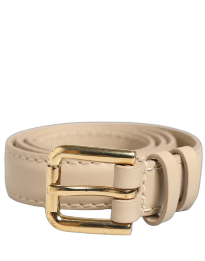 Dolce & Gabbana Embossed Leather Keychain - Beige Gold