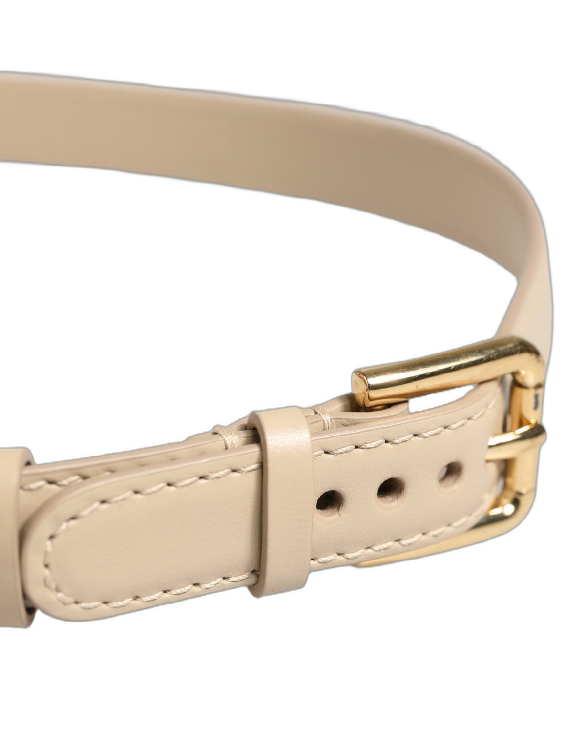 Dolce & Gabbana Embossed Leather Keychain - Beige Gold