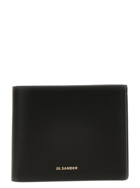 Cardholder Wallet by Jil Sander for men in calfskin leather black & signature features a sleek silhouette, showcasing the sleek Calfskin Leather Cardholder Wallet design with sophisticated card-organization for a premium look.