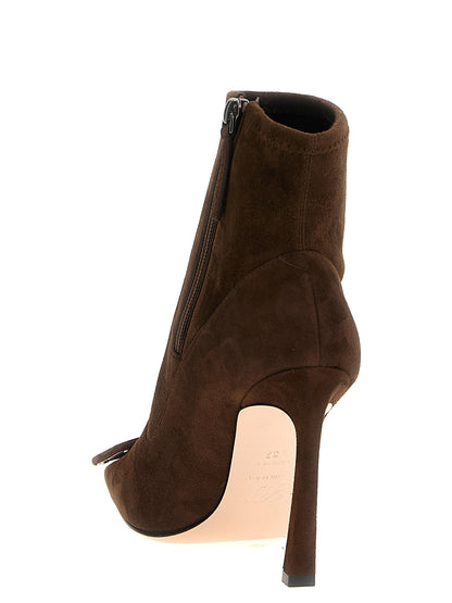 Roger Vivier Brown Lamb Leather Ankle Boots