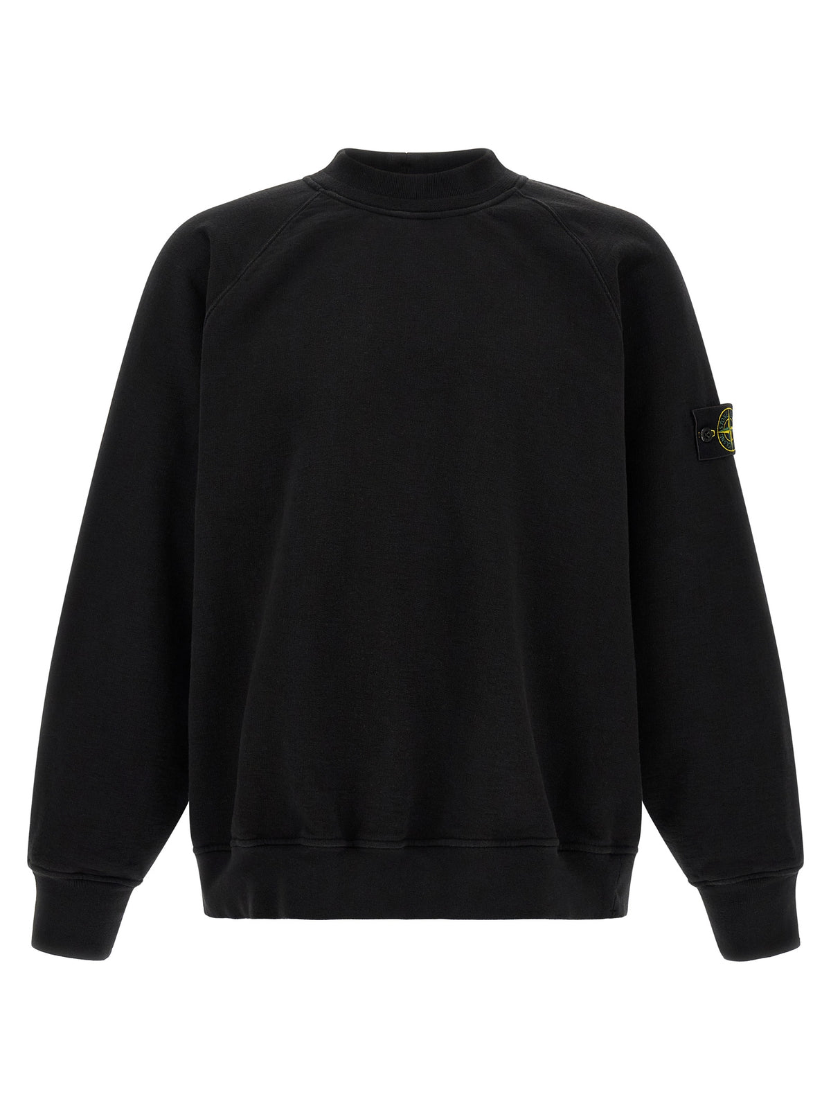 Sweatshirt by Stone Island for men in cotton black & signature features an magnificent silhouette, showcasing a sophisticated mock neckline and detail for a truly magnificent finish.