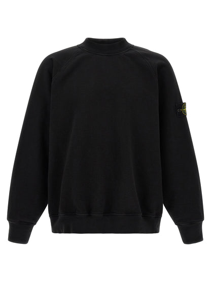 Sweatshirt by Stone Island for men in cotton black & signature features an magnificent silhouette, showcasing a sophisticated mock neckline and detail for a truly magnificent finish.