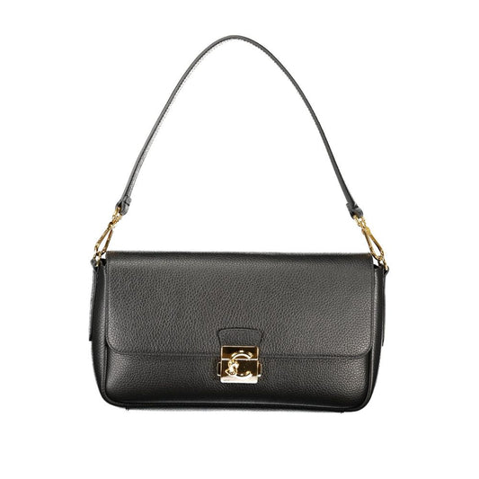 Handbag by Coccinelle for women in leather black presents a ornamental silhouette, showcasing a secure snap & zipper, ample internal-pockets, and versatile shoulder-strap & adjustable-strap for a ornamental finish.