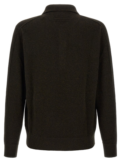 ZEGNA Brown Wool Polo Shirt