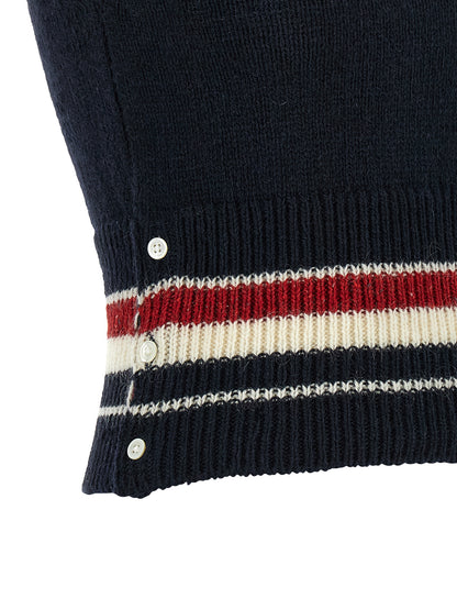 Thom Browne Blue Wool Sleeveless Jacket