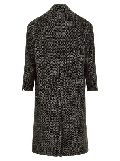 Ami Paris Black Virgin Wool Coat